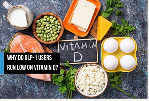 Vitamin D-rich foods arranged around a Vitamin D sign.