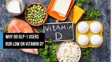 Vitamin D-rich foods arranged around a Vitamin D sign.