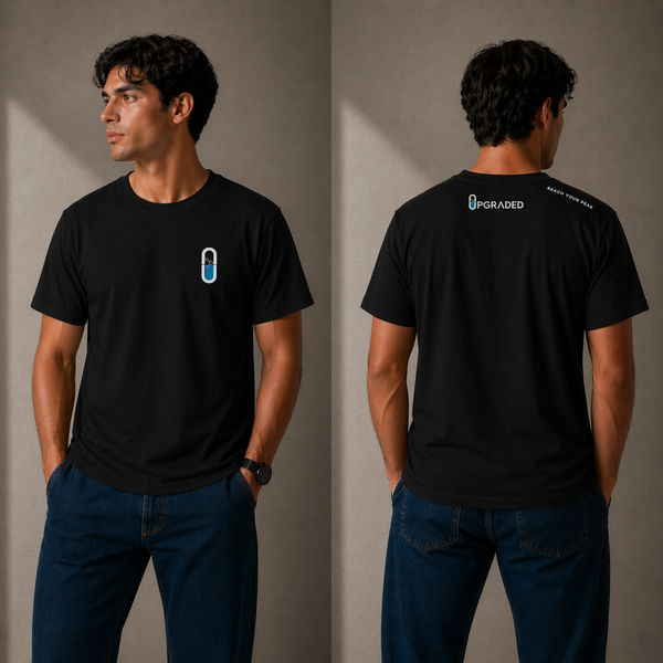 Unisex Upgraded Formulas Reach Your Peak 100% cotton T-shirt shown in white with a simple design on the front.
