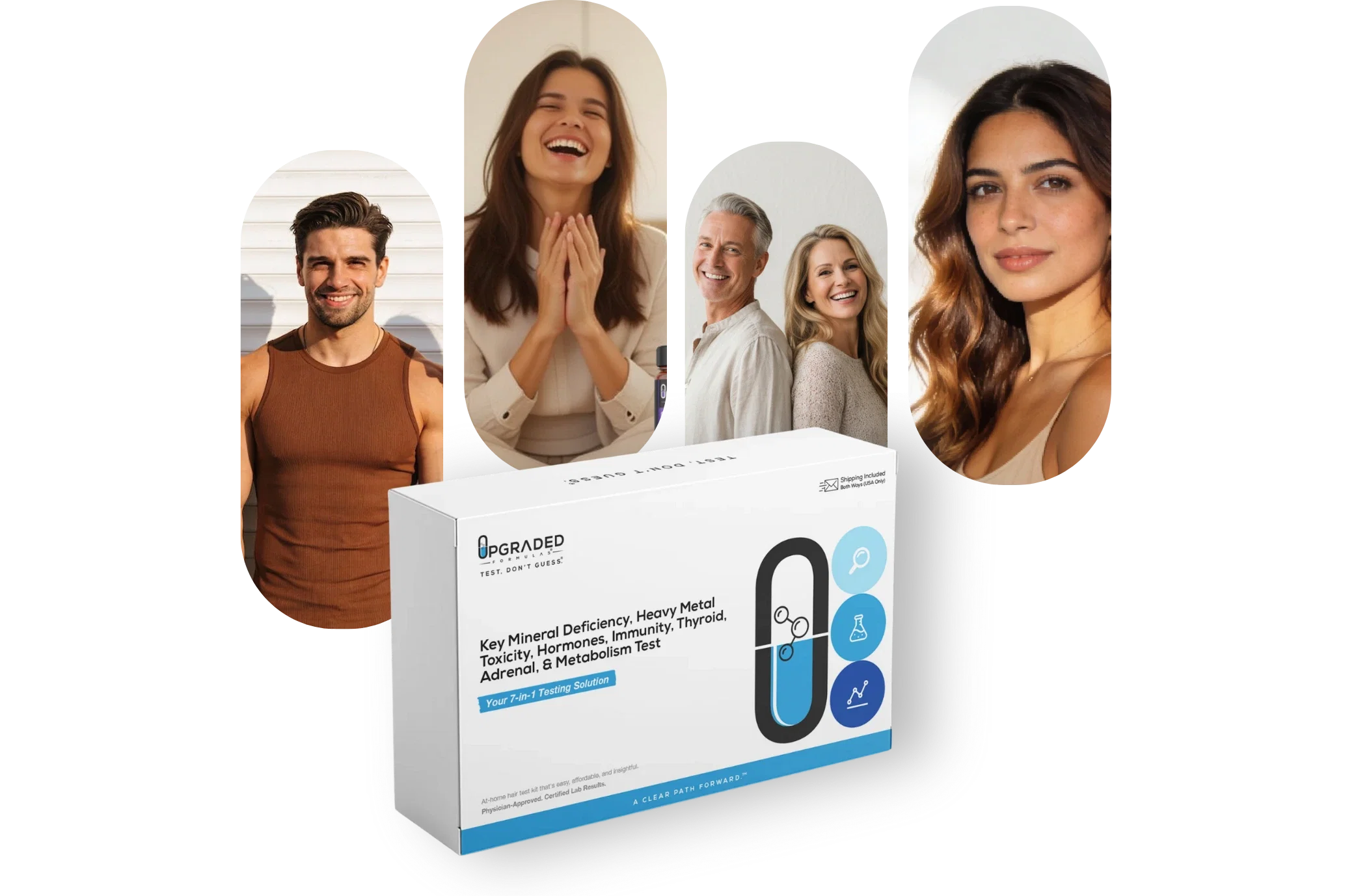 Upgraded Formulas hair test kit with happy customers